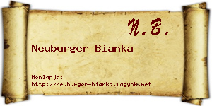 Neuburger Bianka névjegykártya